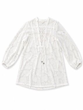 H&M White Long-Sleeve Tunic Dress